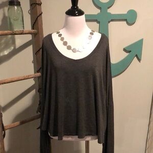 PST Los Angelos charcoal gray top